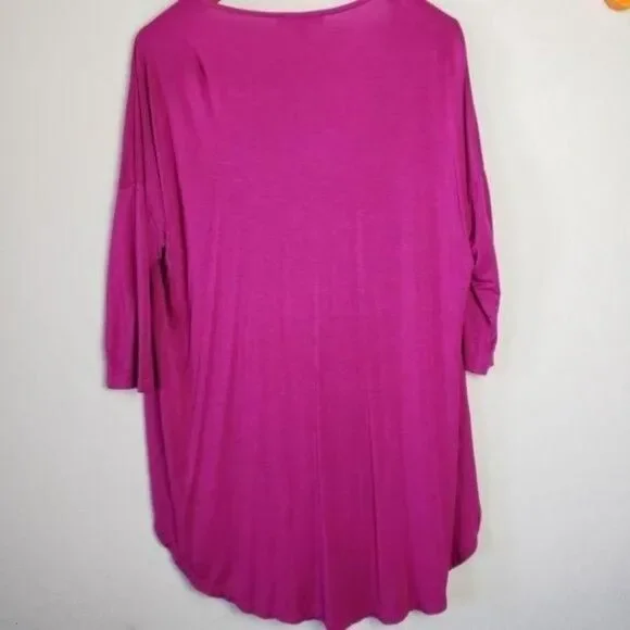 Kate & Mallory 3/4 sleeve twist front high low tunic top size large - Picture 7 of 8